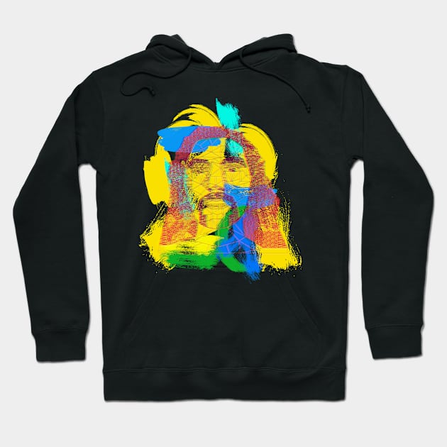 Geometrical And Painting Brush Portrait Illustration Hoodie by Raimondi